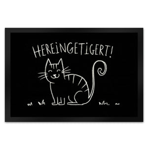 Hereingetigert! Fußmatte in 35x50 cm mit lächelnder Katze