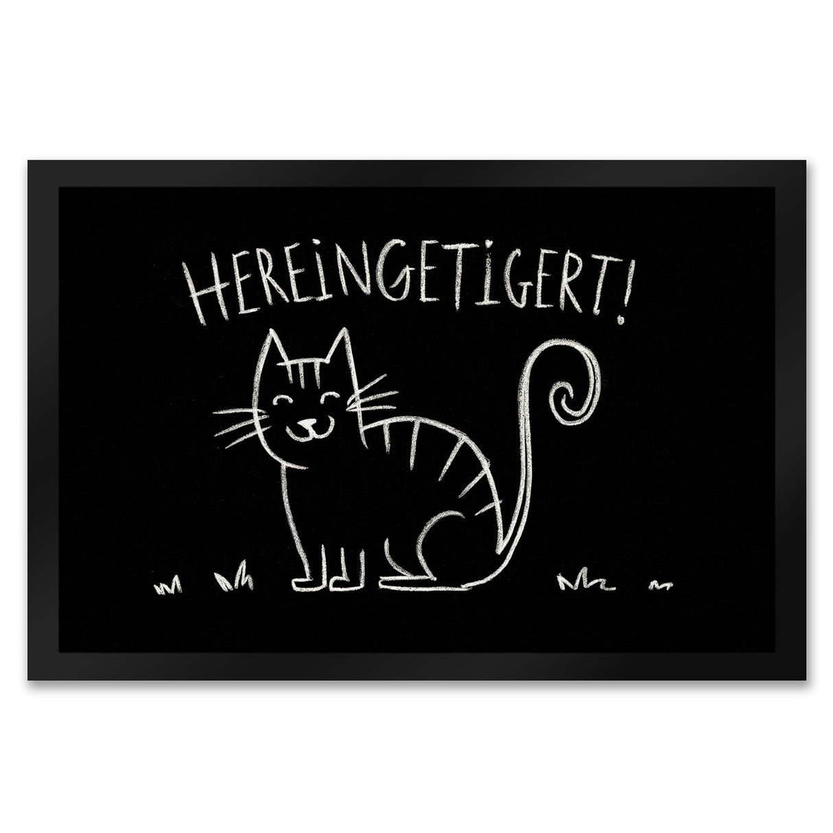 Hereingetigert! Fußmatte in 35x50 cm mit lächelnder Katze