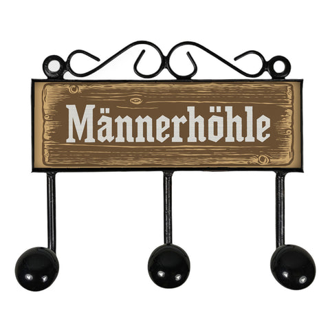 Männerhöhle Kleiderhaken Leiste mit 3 Haken