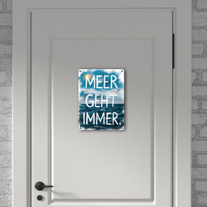 Meer geht immer Metallschild in 15x20 cm im Aquarell Design