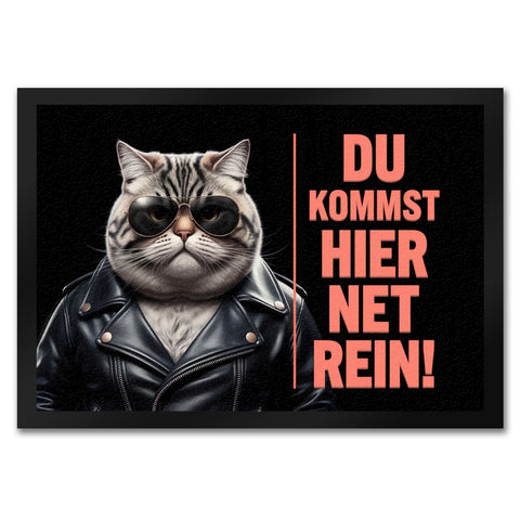 Türsteher Kater Fußmatte in 35x50 cm - Du Kommst Hier Net Rein