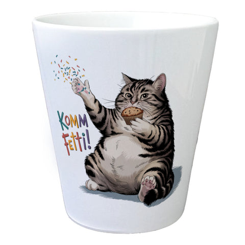 Pummelige Katze Blumentopf - Komm Fetti