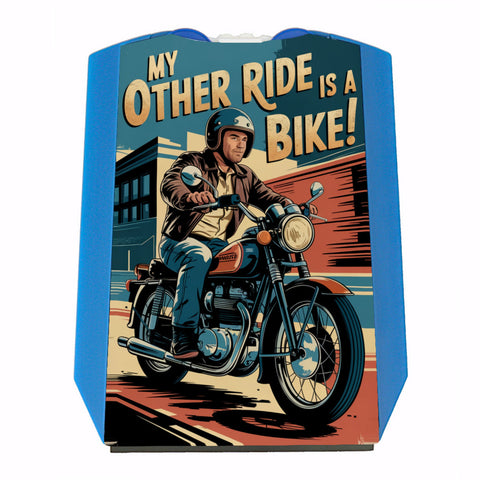 Retro Motorradfahrer Parkscheibe My other ride is a bike