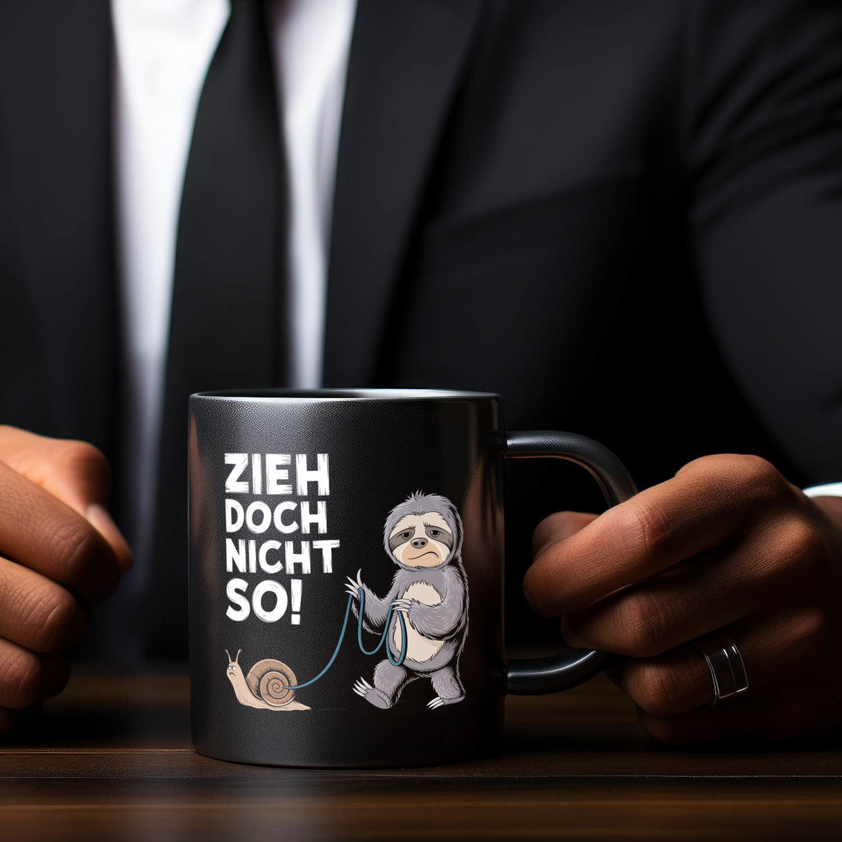 Faultier mit Schnecke Tasse - ZIEH DOCH NICHT SO!