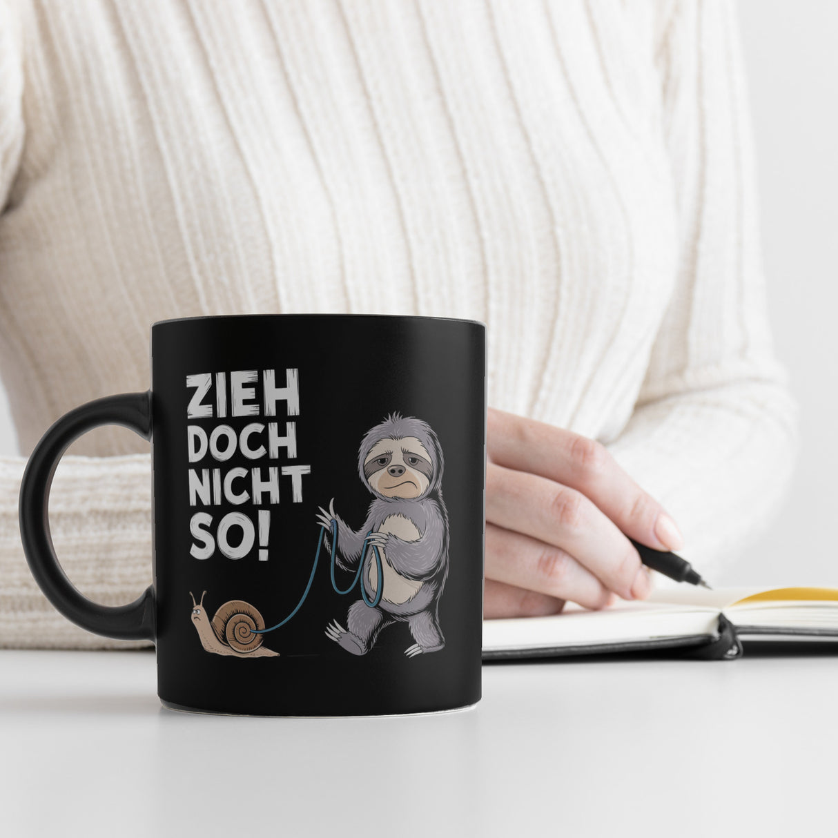 Faultier mit Schnecke Tasse - ZIEH DOCH NICHT SO!