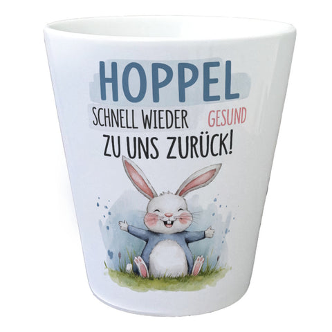 Hoppel schnell gesund zurück Blumentopf - Hase auf der Wiese