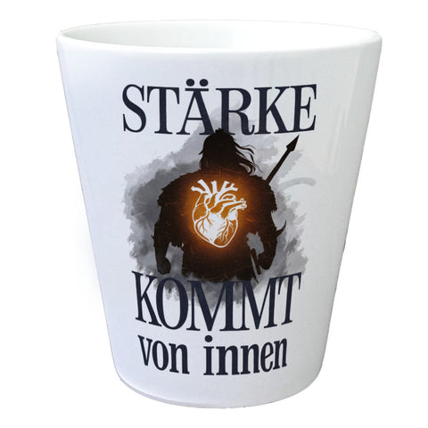 Stärke kommt von innen Blumentopf - Silhouette Krieger