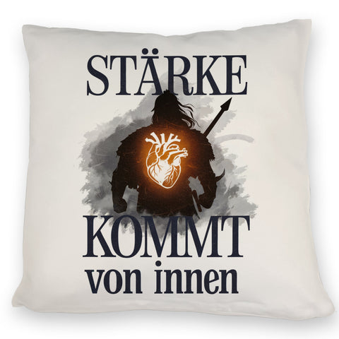 Stärke kommt von innen Kissen - Silhouette Krieger