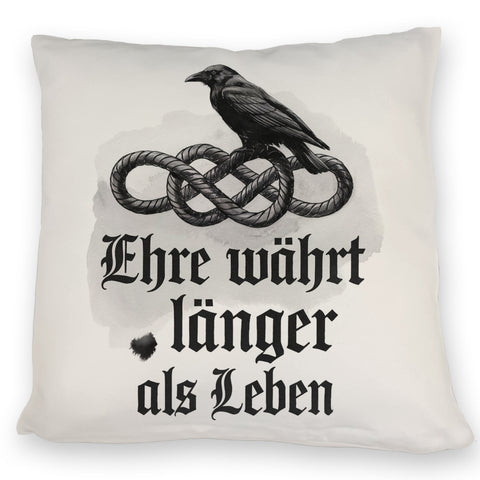 Ehre währt länger als Leben Kissen - Rabe auf Knoten