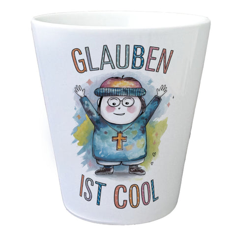 Glauben ist cool Blumentopf - christliches Motiv