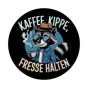 Kaffee, Kippe, Fresse Halten Magnet mit coolem Waschbär