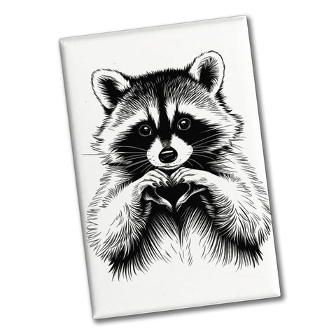 Waschbär zeigt Herz Souvenir Magnet für Tierliebhaber