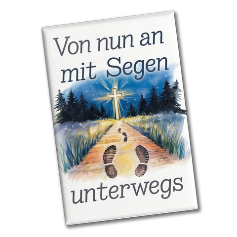 Mit Segen unterwegs Souvenir Souvenir Magnet - Segenstrahlendes Kreuz