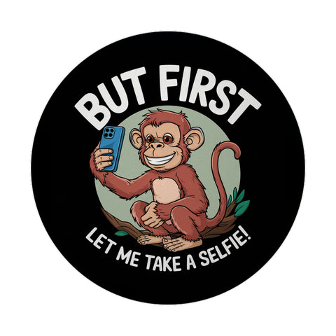 Let me take a selfie! Magnet mit Smartphone-Affe