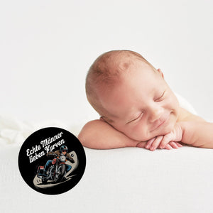 Echte Männer lieben Kurven Magnet mit Retro Biker