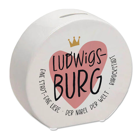 Ludwigsburg Spardose mit Herz und Text