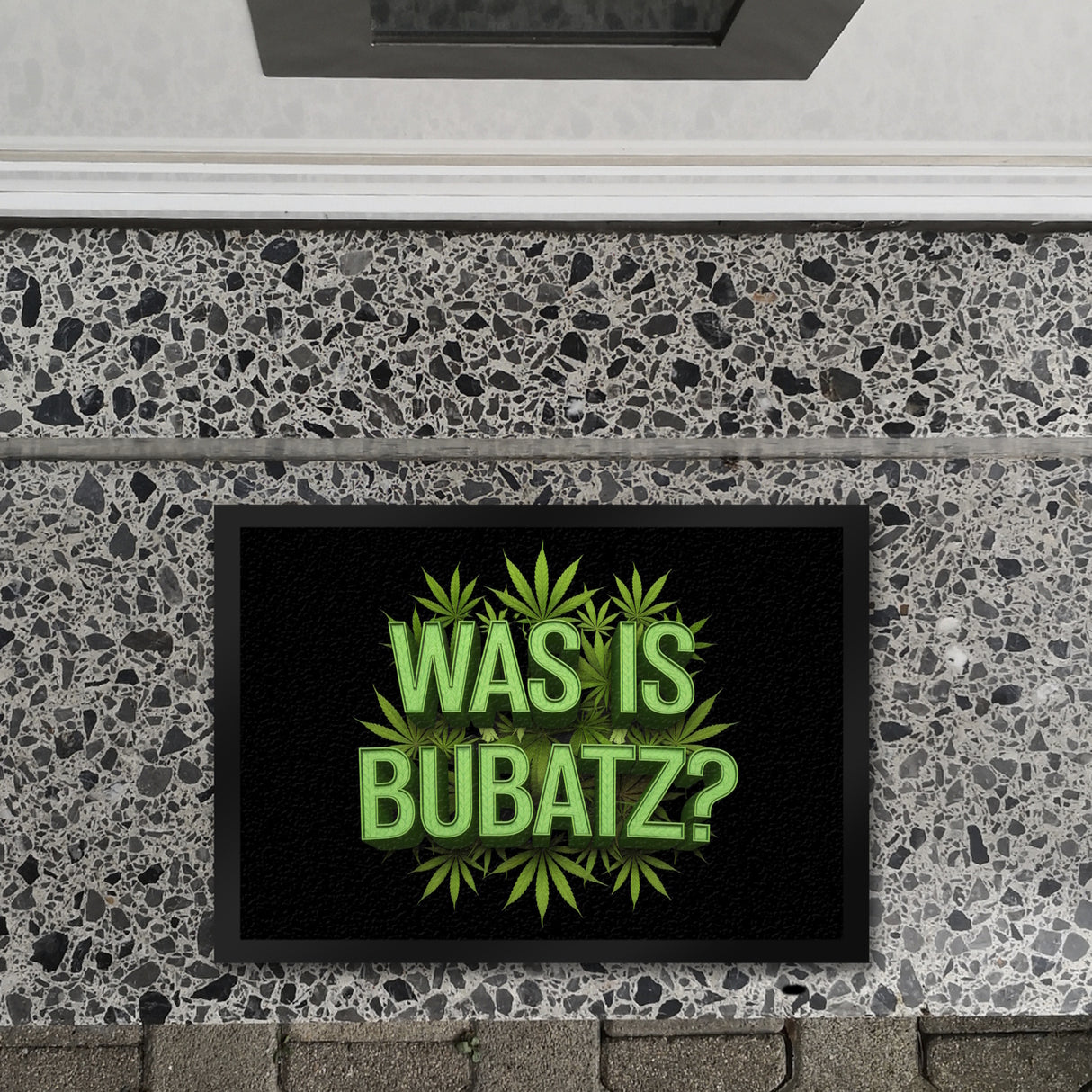 Was is Bubatz? Fußmatte in 35x50 cm mit Cannabisblatt