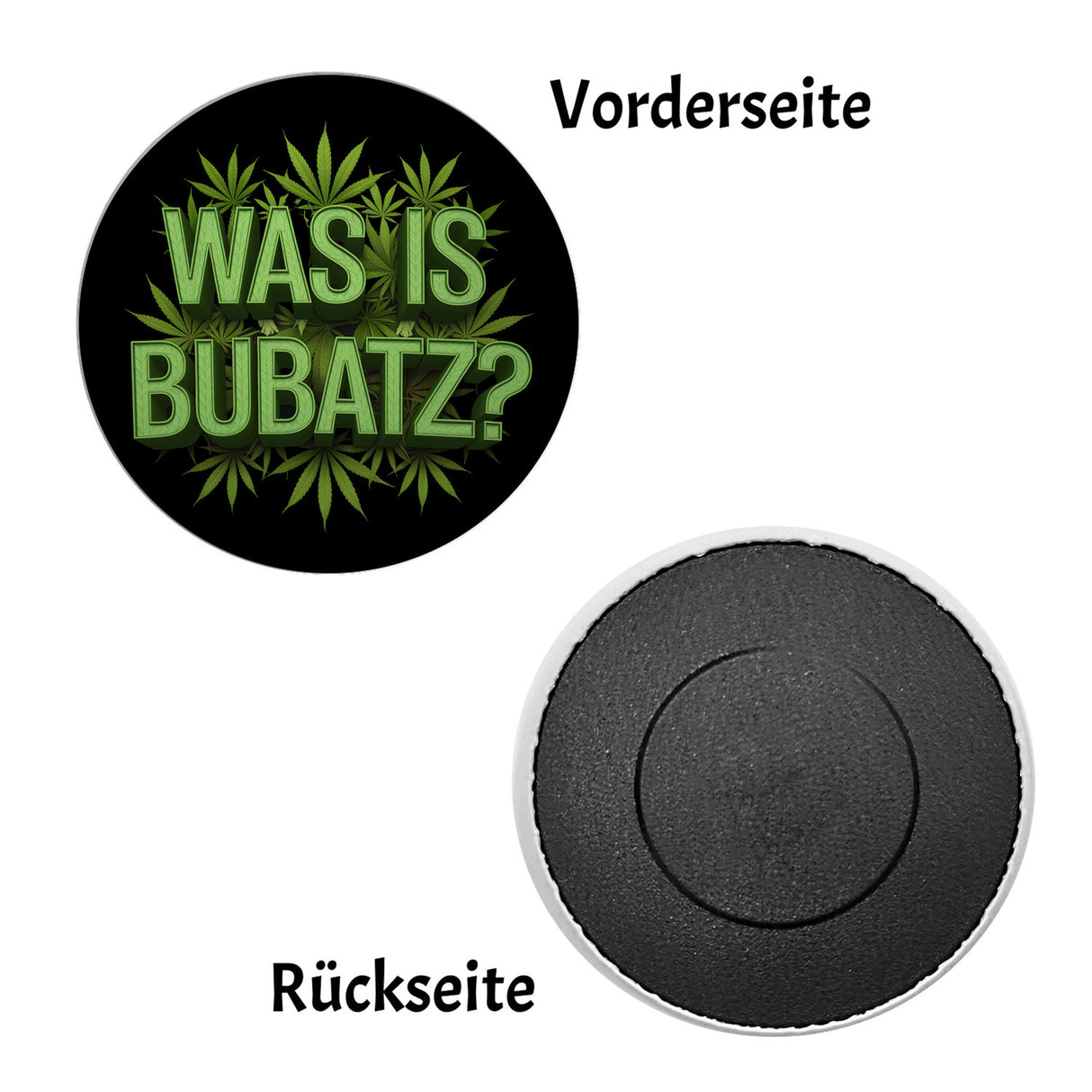 Was is Bubatz? Magnet mit Cannabisblatt