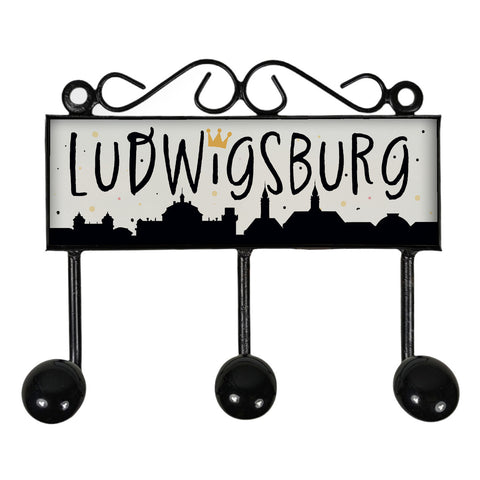Ludwigsburg Skyline Kleiderhaken Leiste mit 3 Haken