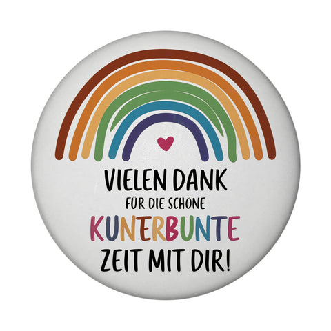 Vielen Dank für die kunterbunte Zeit Magnet mit Regenbogen