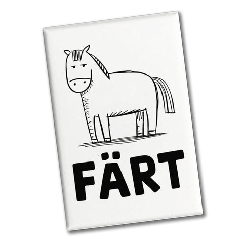 Färt Souvenir Magnet mit Pferdeskizze