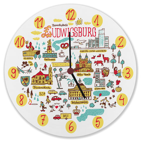 Ludwigsburg Wimmelbild Wanduhr
