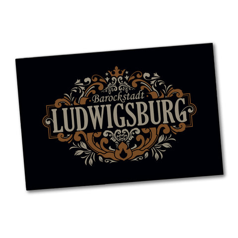 Ludwigsburg Barock Ornament Souvenir Magnet eckig - braun