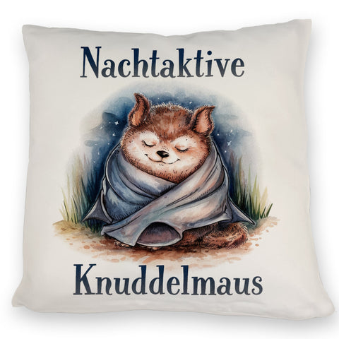 Nachtaktive Knuddelmaus Kissen Kuschelige Fledermaus