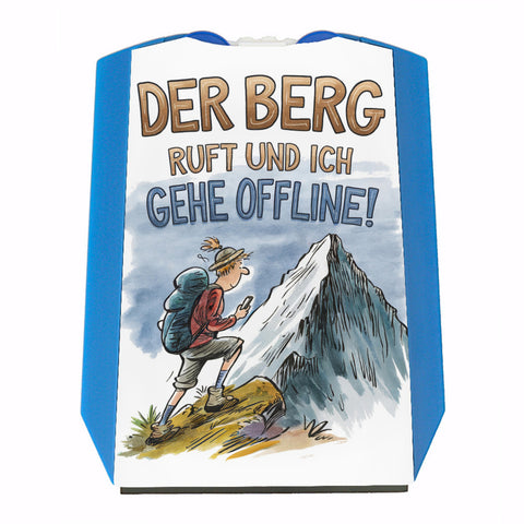 Der Berg ruft Parkscheibe Wanderer mit Rucksack
