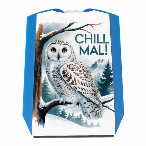 Chill mal Parkscheibe Schneeeule auf Ast