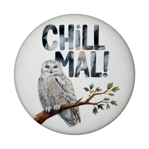 Entspannte Schneeeule Chill mal Magnet