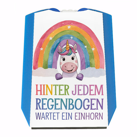 Lächelndes Einhorn Parkscheibe Hinter jedem Regenbogen
