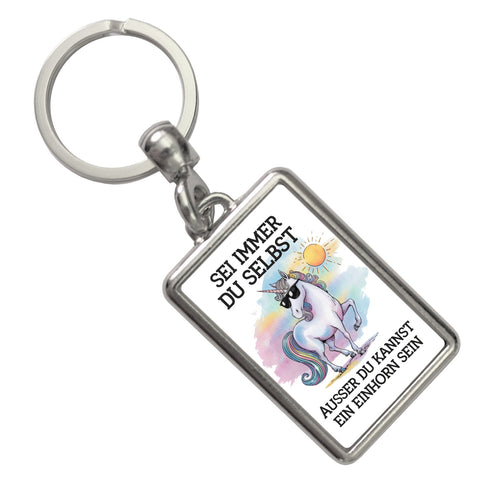 Einhorn mit Sonnenbrille Schlüsselanhänger Sei ein Einhorn