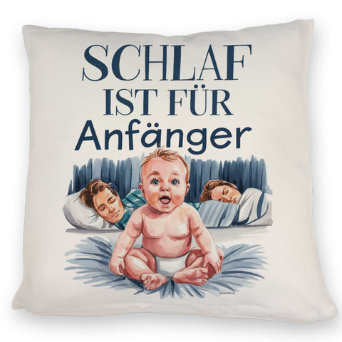 Schlaf ist für Anfänger Kissen Baby in Windeln