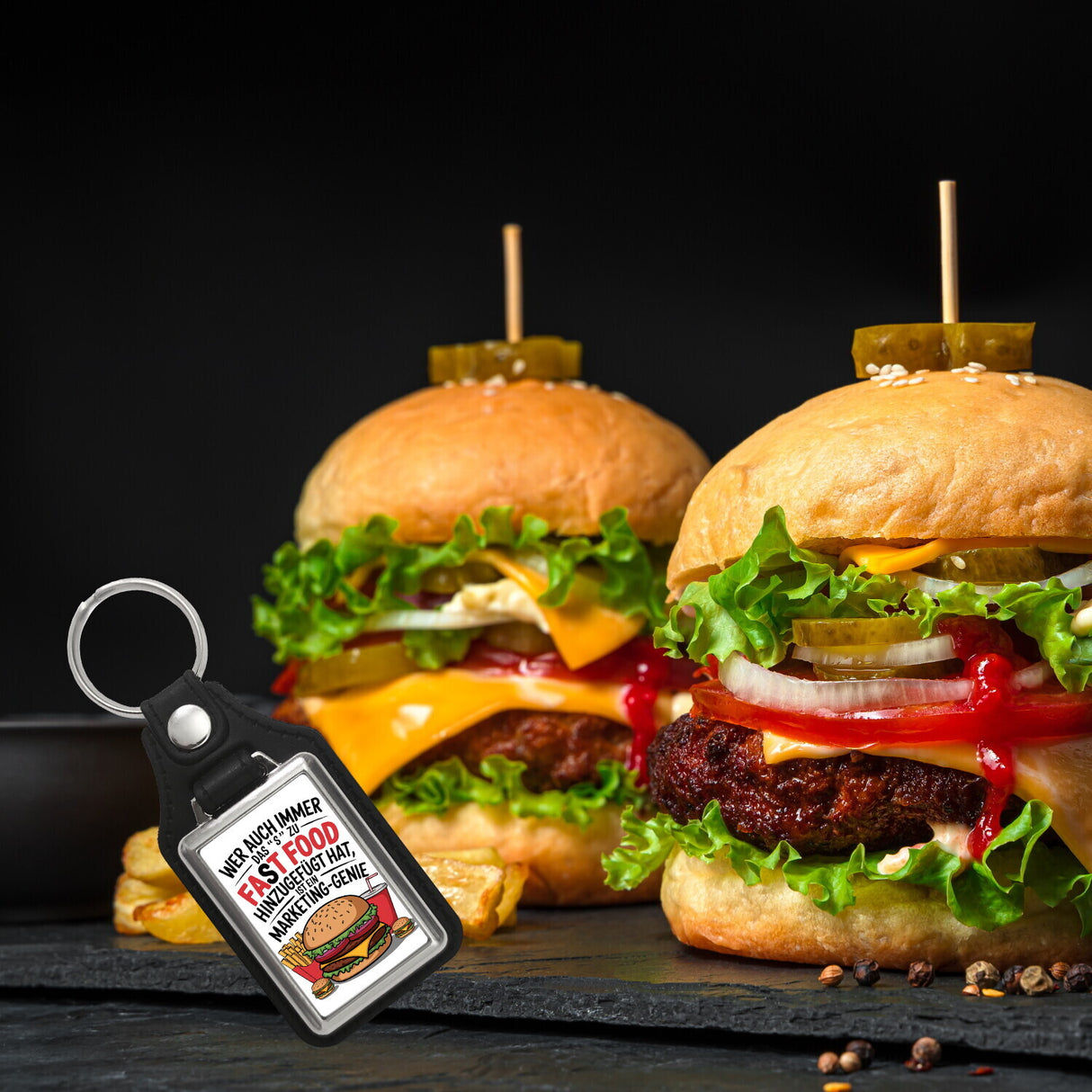 Fast Food - FAT FOOD Schlüsselanhänger für Burger Fans
