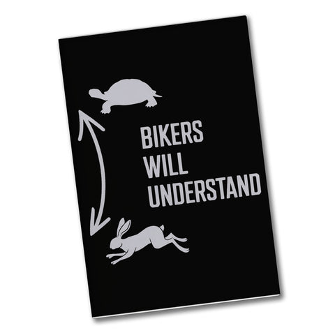 Bikers will understand Souvenir Souvenir Magnet mit Hase und Schildkröte für Motorradfahrer