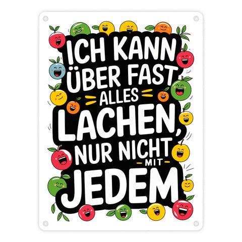 Kann nicht mit jedem lachen Metallschild in 15x20 cm für das Büro