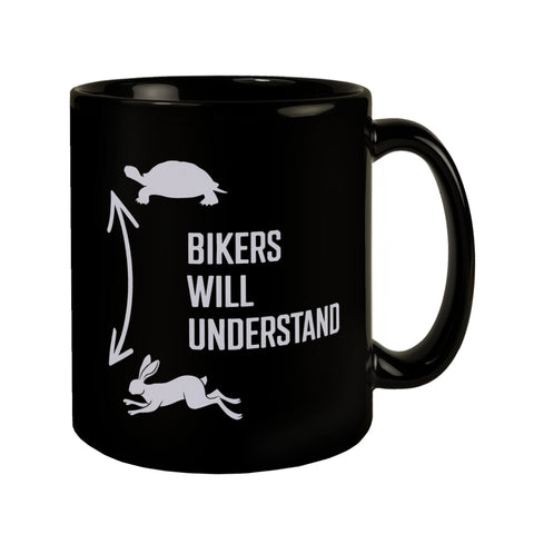 Bikers will understand Tasse mit Hase und Schildkröte für Motorradfahrer
