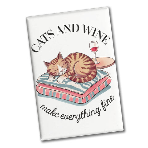 Katzen & Wein Souvenir Souvenir Magnet für Katzen- und Weinliebhaber
