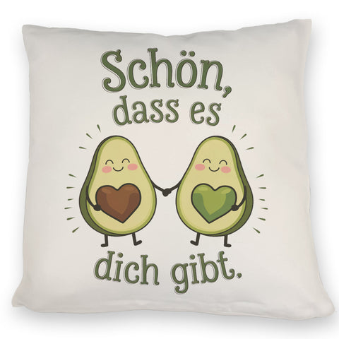 Avocado Herzkerne Kissen Schön dass es Dich gibt