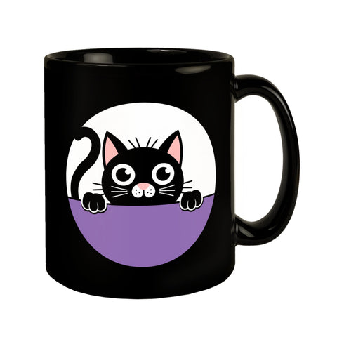 Schwarze Katze Tasse für Katzenliebhaber