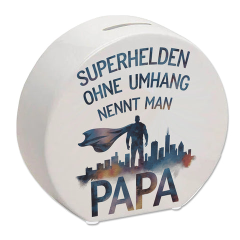 Superhelden Papa Umhang Spardose