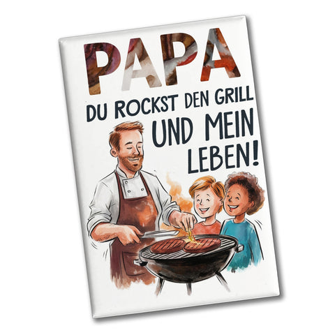Grillender Vater Papa rockt Souvenir Souvenir Magnet
