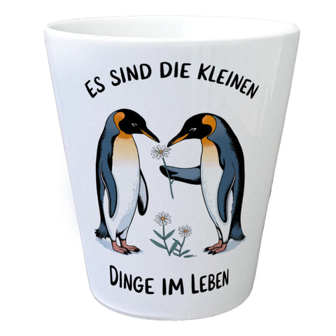 Pinguine mit Blumenstrauß Blumentopf Kleine dinge im Leben
