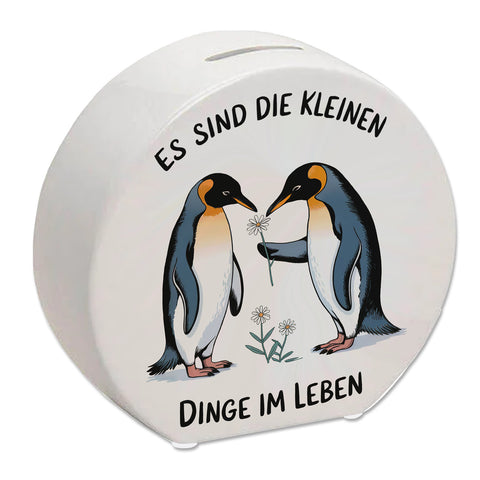 Pinguine Blumen - Es sind die Kleinen Dinge Spardose