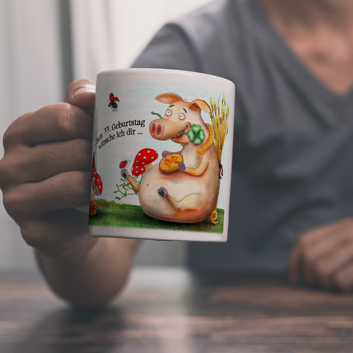 Viel Glück zum 77. Geburtstag Kaffeebecher