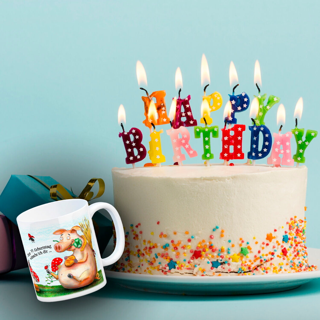 Viel Glück zum 77. Geburtstag Kaffeebecher
