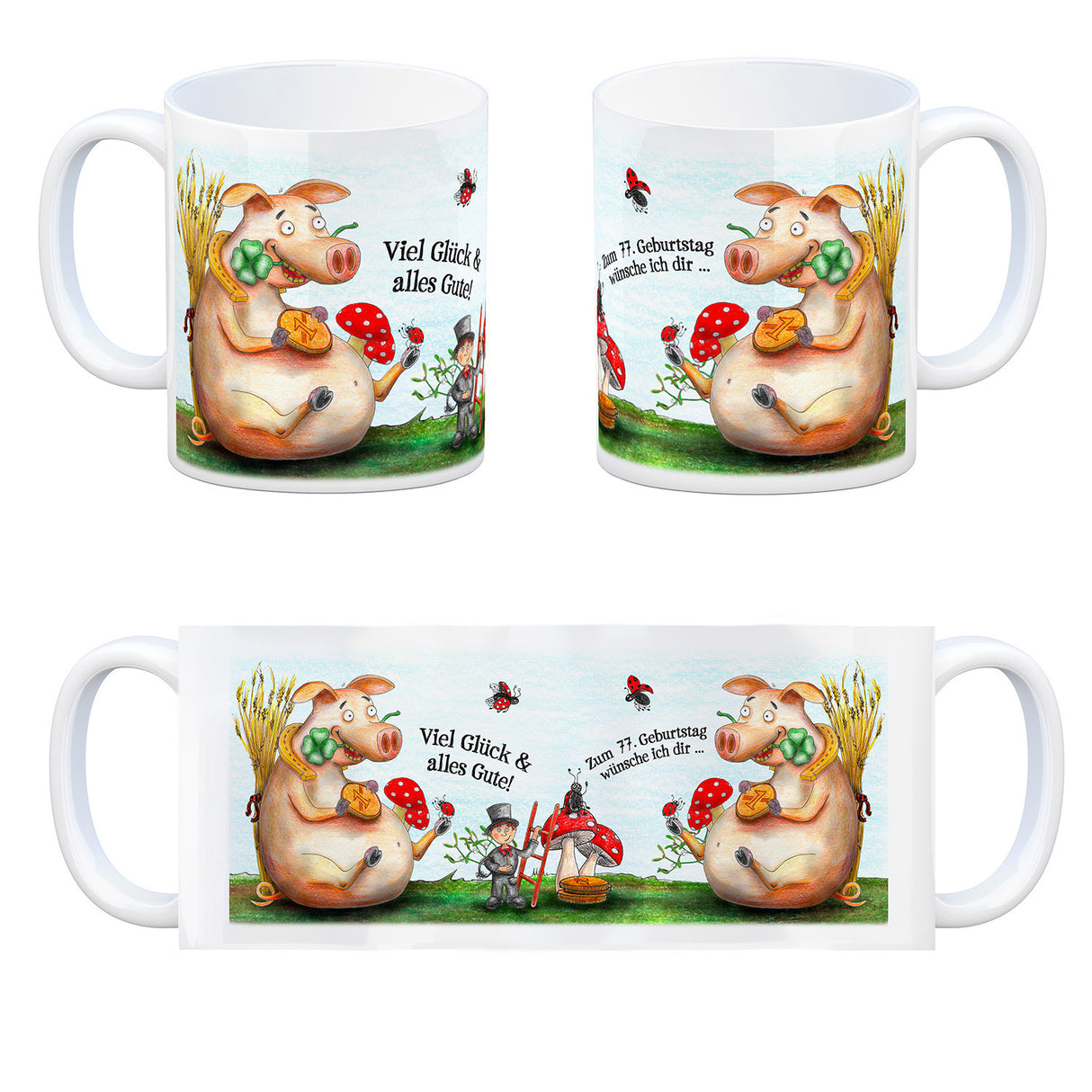 Viel Glück zum 77. Geburtstag Kaffeebecher