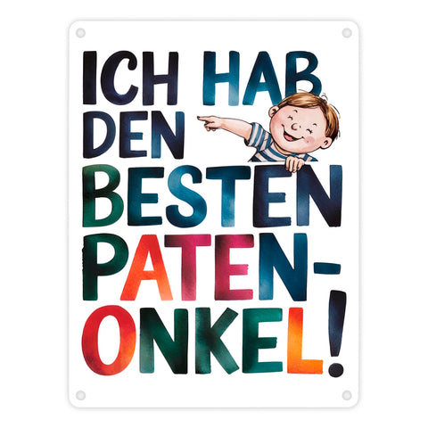 Bester Patenonkel Metallschild in 15x20 cm Dekoration