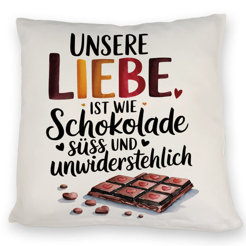Liebe ist wie Schokolade Kissen Schokoladentafel